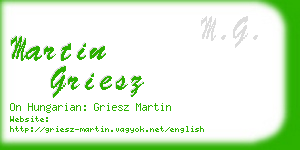 martin griesz business card